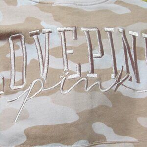 PINK Embroidered Sweatshirt Victorias Secret Pink camoflage sz S Pink Brand s